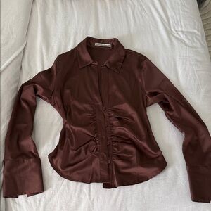 Abercrombie & Fitch Rich Brown Button Down Shirt